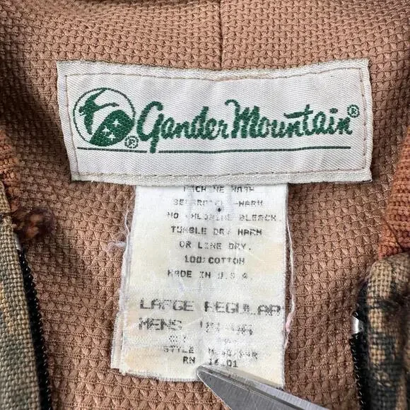 VTG Trebark Camo Bomber Jacket Mens Large Green Thermo Lined Made in USA Gander - Picture 3 of 7